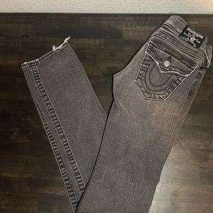 True Religion Washed Out Black Y2K Low Rise Jeans Size 24